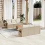 7-teiliges Gartensofa-Set und beigefarbene synthetische Rattankissen von , Gartensets - Ref: Foro24-3256786, Preis: 580,46 €,...