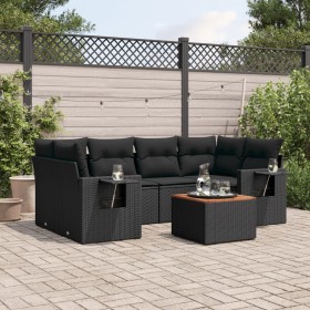 7-piece garden dining set and black synthetic rattan cushions by , Garden sets - Ref: Foro24-3256790, Price: 500,94 €, Discou...