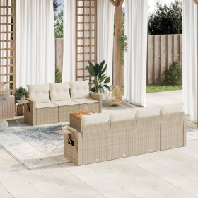 Juego de sofás de jardín con cojines beige 8 pzas ratán PE de , Conjuntos de jardín - Ref: Foro24-3256800, Precio: 577,80 €, ...