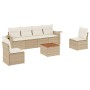 7-teiliges Gartensofa-Set und beigefarbene synthetische Rattankissen von , Gartensets - Ref: Foro24-3256842, Preis: 461,22 €,...