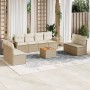 9-teiliges Gartensofa-Set mit beigen synthetischen Rattankissen von , Gartensets - Ref: Foro24-3256856, Preis: 556,15 €, Raba...