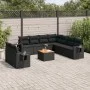 Gartensofa-Set 10-teilig mit schwarzen synthetischen Rattankissen von , Gartensets - Ref: Foro24-3256958, Preis: 706,26 €, Ra...