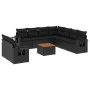 Gartensofa-Set 10-teilig mit schwarzen synthetischen Rattankissen von , Gartensets - Ref: Foro24-3256958, Preis: 706,26 €, Ra...
