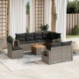 9-teiliges Gartenmöbel-Set und graue synthetische Rattankissen von , Gartensets - Ref: Foro24-3256991, Preis: 622,57 €, Rabat...