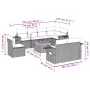 9-teiliges Gartenmöbel-Set und graue synthetische Rattankissen von , Gartensets - Ref: Foro24-3256991, Preis: 592,54 €, Rabat...