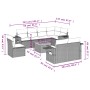 9-teiliges Gartenmöbel-Set und graue synthetische Rattankissen von , Gartensets - Ref: Foro24-3256991, Preis: 622,57 €, Rabat...