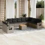 11-piece garden sofa set and gray synthetic rattan cushions by , Garden sets - Ref: Foro24-3256970, Price: 702,04 €, Discount: %