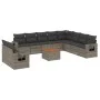 11-piece garden sofa set and gray synthetic rattan cushions by , Garden sets - Ref: Foro24-3256970, Price: 702,04 €, Discount: %