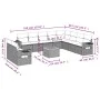 11-piece garden sofa set and gray synthetic rattan cushions by , Garden sets - Ref: Foro24-3256970, Price: 702,04 €, Discount: %