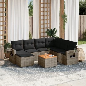 8-piece garden sofa set and gray synthetic rattan cushions by , Garden sets - Ref: Foro24-3257012, Price: 499,75 €, Discount: %