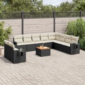 11-teiliges Gartensofa-Set und schwarze synthetische Rattankissen von , Gartensets - Ref: Foro24-3256966, Preis: 663,71 €, Ra...