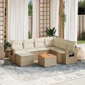 Garden sofa set with beige cushions 8 pcs PE rattan by , Garden sets - Ref: Foro24-3257010, Price: 560,38 €, Discount: %