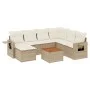 Garden sofa set with beige cushions 8 pcs PE rattan by , Garden sets - Ref: Foro24-3257010, Price: 560,38 €, Discount: %