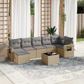 Gartensofa-Set mit beigen Kissen 8 Stück PE-Rattan von , Gartensets - Ref: Foro24-3252826, Preis: 517,38 €, Rabatt: %