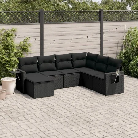 7-piece garden dining set and black synthetic rattan cushions by , Garden sets - Ref: Foro24-3252832, Price: 473,21 €, Discou...