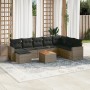 9-teiliges Gartenmöbel-Set und graue synthetische Rattankissen von , Gartensets - Ref: Foro24-3257033, Preis: 553,21 €, Rabat...