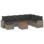 9-teiliges Gartenmöbel-Set und graue synthetische Rattankissen von , Gartensets - Ref: Foro24-3257033, Preis: 553,21 €, Rabat...