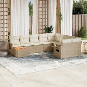 Gartensofa-Set mit beigen Kissen, 10-teilig, synthetisches Rattan von , Gartensets - Ref: Foro24-3257059, Preis: 700,97 €, Ra...
