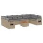 Garden sofa set with beige cushions mix 11 pieces PE rattan by , Garden sets - Ref: Foro24-3257067, Price: 681,99 €, Discount: %