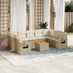 Gartensofa-Set mit beigen Kissen, 10-teilig, synthetisches Rattan von , Gartensets - Ref: Foro24-3257038, Preis: 700,97 €, Ra...