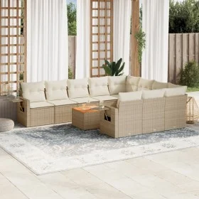 11-teiliges Gartensofa-Set mit beigen synthetischen Rattankissen von , Gartensets - Ref: Foro24-3257073, Preis: 733,19 €, Rab...