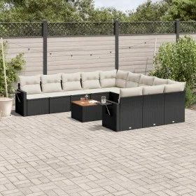 Garden sofa set 12 pieces with black synthetic rattan cushions by , Garden sets - Ref: Foro24-3257120, Price: 728,96 €, Disco...
