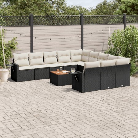 Gartensofa-Set 12-teilig mit schwarzen synthetischen Rattankissen von , Gartensets - Ref: Foro24-3257120, Preis: 754,51 €, Ra...