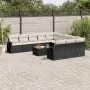 Garden sofa set 12 pieces with black synthetic rattan cushions by , Garden sets - Ref: Foro24-3257120, Price: 728,96 €, Disco...