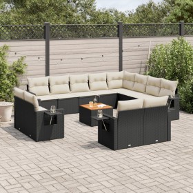 Gartensofa- und Kissenset 13-teilig aus schwarzem synthetischem Rattan von , Gartensets - Ref: Foro24-3257162, Preis: 873,83 ...