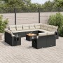Garden sofa and cushion set 13 pieces black synthetic rattan by , Garden sets - Ref: Foro24-3257162, Price: 873,95 €, Discoun...
