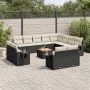 Garden sofa and cushion set 13 pieces black synthetic rattan by , Garden sets - Ref: Foro24-3257162, Price: 862,20 €, Discoun...