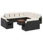 Garden sofa and cushion set 13 pieces black synthetic rattan by , Garden sets - Ref: Foro24-3257162, Price: 873,95 €, Discoun...