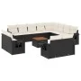 Garden sofa and cushion set 13 pieces black synthetic rattan by , Garden sets - Ref: Foro24-3257162, Price: 862,20 €, Discoun...