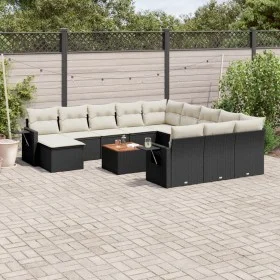Gartensofa- und Kissenset 13-teilig aus schwarzem synthetischem Rattan von , Gartensets - Ref: Foro24-3257197, Preis: 780,96 ...