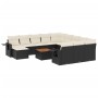Garden sofa and cushion set 13 pieces black synthetic rattan by , Garden sets - Ref: Foro24-3257197, Price: 793,55 €, Discoun...
