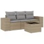 Garden sofa set with cushions 4 pieces beige synthetic rattan by , Garden sets - Ref: Foro24-3254606, Price: 305,34 €, Discou...