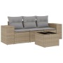 Gartensofa-Set mit Kissen, 4-teilig, beiges synthetisches Rattan von , Gartensets - Ref: Foro24-3254606, Preis: 294,66 €, Rab...