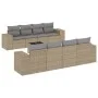 9-teiliges Gartensofa-Set mit beigen synthetischen Rattankissen von , Gartensets - Ref: Foro24-3254686, Preis: 657,16 €, Raba...