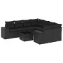 8-teiliges Gartensofa-Set und schwarze synthetische Rattankissen von , Gartensets - Ref: Foro24-3254692, Preis: 602,35 €, Rab...