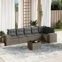 Set de sofás de jardín 7 piezas con cojines ratán PE gris de , Conjuntos de jardín - Ref: Foro24-3254937, Precio: 445,17 €, D...