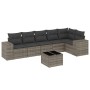 7-piece garden sofa set with gray PE rattan cushions by , Garden sets - Ref: Foro24-3254937, Price: 452,15 €, Discount: %
