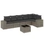 7-piece garden sofa set with gray PE rattan cushions by , Garden sets - Ref: Foro24-3254937, Price: 445,70 €, Discount: %