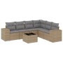 7-teiliges Gartensofa-Set und beige synthetische Rattankissen von , Gartensets - Ref: Foro24-3254956, Preis: 489,36 €, Rabatt: %