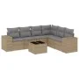 7-teiliges Gartensofa-Set und beige synthetische Rattankissen von , Gartensets - Ref: Foro24-3254956, Preis: 489,25 €, Rabatt: %
