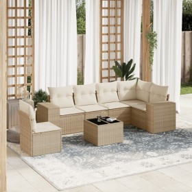 7-piece garden sofa set and beige synthetic rattan cushions by , Garden sets - Ref: Foro24-3254975, Price: 526,40 €, Discount: %