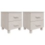 Mesitas de noche 2 uds HAMAR pino macizo blanco 40x35x44,5 cm de vidaXL, Mesitas de noche - Ref: Foro24-340409, Precio: 66,38...