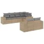 7-piece garden sofa set and beige synthetic rattan cushions by , Garden sets - Ref: Foro24-3255146, Price: 597,10 €, Discount: %