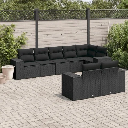 8-teiliges Gartensofa-Set und schwarze synthetische Rattankissen von , Gartensets - Ref: Foro24-3255152, Preis: 595,26 €, Rab...