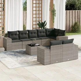 Set de muebles de jardín 9 pzas y cojines ratán sintético gris de , Conjuntos de jardín - Ref: Foro24-3255167, Precio: 622,65...