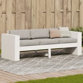 3 seater garden sofa solid white pine wood 189x60x62 cm by , Outdoor sofas - Ref: Foro24-832374, Price: 183,18 €, Discount: %